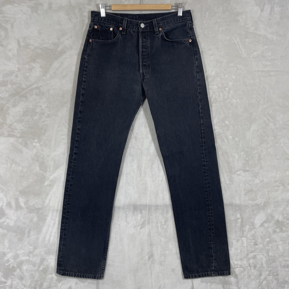 Vintage 90s Levis 501-0660 Jeans Mens 33x34 (fit 32x33) Made in USA Black EXCLNT